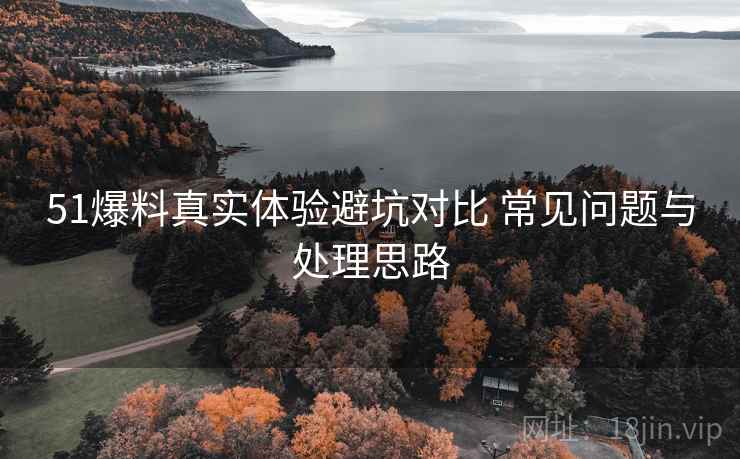 51爆料真实体验避坑对比 常见问题与处理思路