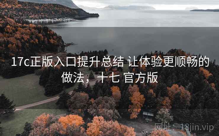17c正版入口提升总结 让体验更顺畅的做法，十七 官方版