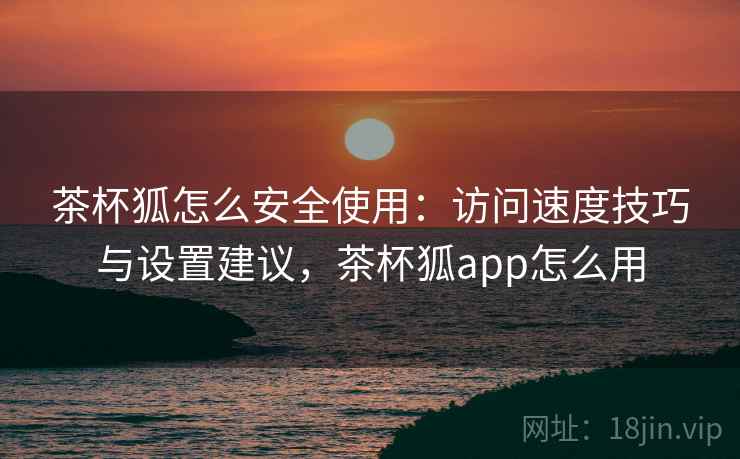 茶杯狐怎么安全使用:访问速度技巧与设置建议,茶杯狐app怎么用 茶杯狐怎么安全使用:访问速度技巧与设置建议,茶杯狐app怎么用